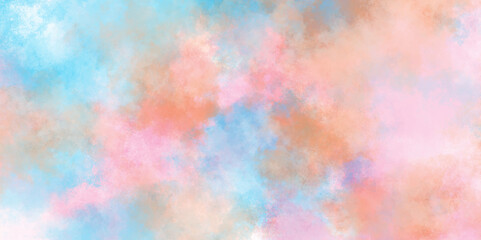 multicolor clouds texture watercolor picture painting illustration, Pastel colors wet effect hand drawn soft watercolor background, Abstract cloudy gradient background with multicolor cloudy stains.