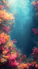 Fototapeta premium Abstract undersea world with a blank space for text 