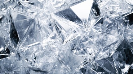 Obraz premium Pattern of ice shards with transparent facets reflecting ambient light arranged geometrically creating a crystalline texture effect