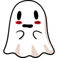 cute halloween gost illustration for card website, application, printing, document, poster design, etc.