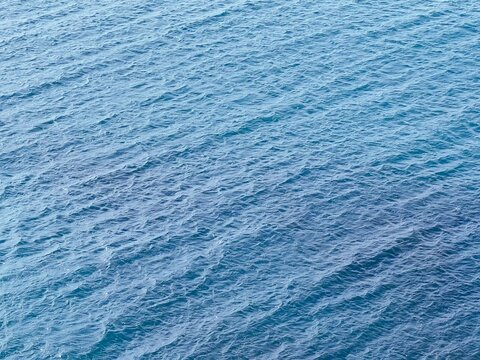Blue water calm rippled surface aqua background. 