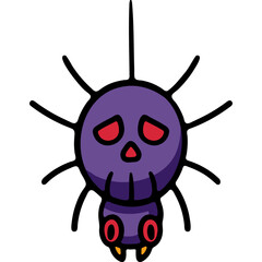 cute halloween spider illustration for card website, application, printing, document, poster design, etc.