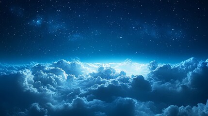 Fototapeta premium Dreamy night sky with stars and an open area for text 