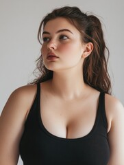 Fototapeta premium Trendy Teen in Black Tank Top