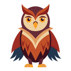 Fototapeta premium Print Handsome Owl Clipart Vector Illustration Featuring Detailed Feather Patterns and Majestic Bird Design