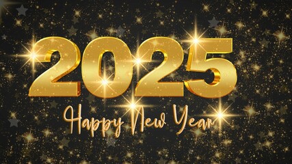 Fototapeta premium 2025 new year wishes with Gold Light Colour