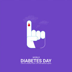 Creative Diabetes Day ads design. World Diabetes Day, Celebrated November 14, vector, 3d illustration