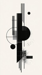 Geometric shapes in a monochrome palette with a blank space for text 