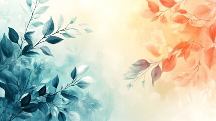Nature-inspired background with soft pastel colors and an empty area for text