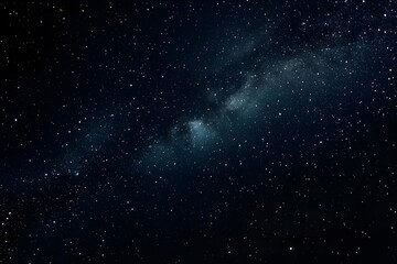 A dark night sky with stars and the Milky Way galaxy in view. 