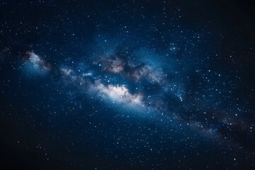 Fototapeta premium A dark night sky with stars and the Milky Way galaxy in view. 