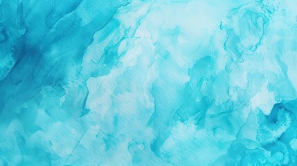 Azure turquoise abstract watercolor background, vibrant hues blend seamlessly, ideal for textural designs and web banners, evoking calmness and creativity.