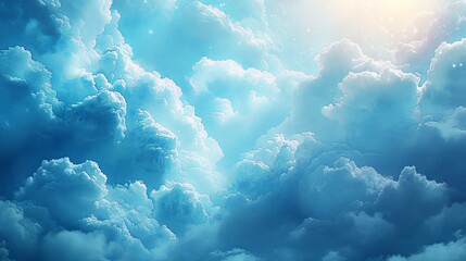 Soft clouds background with a light spot for text 