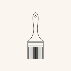 paintbrush line art logo design vector illustration.