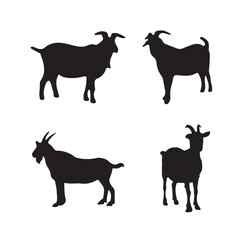 Goat or Sheep Silhouette Set