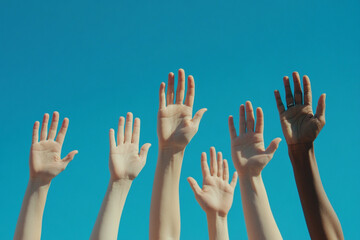 Human rights day, with different colors of people's hands