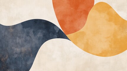 Organic abstract shapes arranged in soft rounded contours with minimalistic designs and a tone-on-tone color palette evoking simplicity