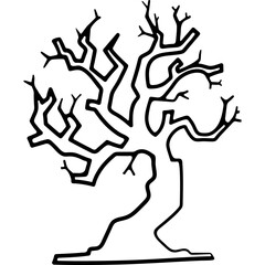 halloween tree shadow illustration for card website, application, printing, document, poster design, etc.