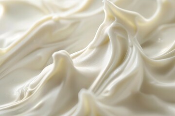 Fototapeta premium Creamy white skincare product texture with peaks and swirls