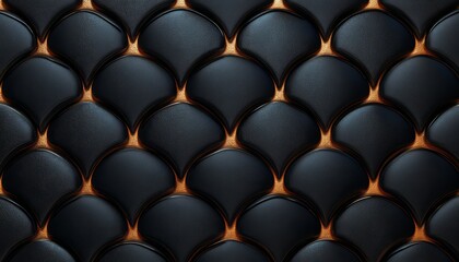Obraz premium Black and Gold Abstract Pattern with Textured Rounded Shapes