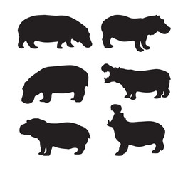 A Hippopotamus Silhouette Set Designs
