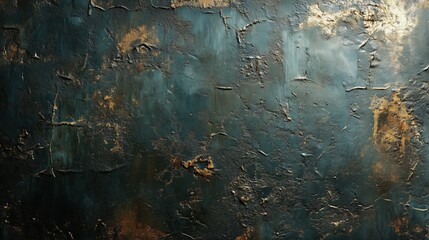 Abstract Textured Background with Dark Green and Gold Tones, Perfect for Artistic and Creative Projects, High-Resolution Image Ideal for Use in Design, Advertising, and Digital Art
