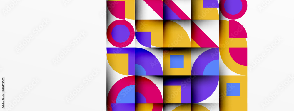 Poster geometric design abstract background - circles squares