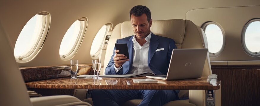The Businessman in Private Jet