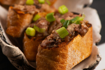 Homemade Roasted Beef Bone Marrow with toast