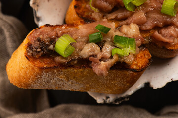Homemade Roasted Beef Bone Marrow with toast