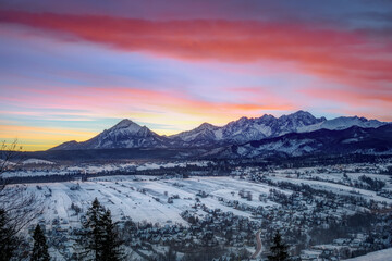 sunrise in the fields near Zakopane Harenda