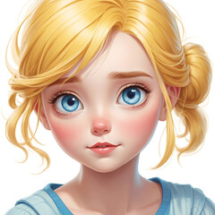 yellow hair blue eyes cartoon women