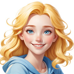yellow hair blue eyes cartoon women