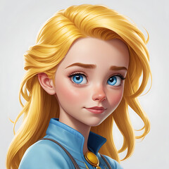 yellow hair blue eyes cartoon women