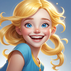 yellow hair blue eyes cartoon women