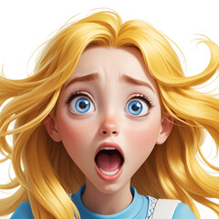 yellow hair blue eyes cartoon women