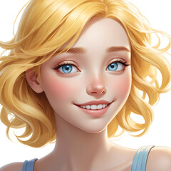yellow hair blue eyes cartoon women