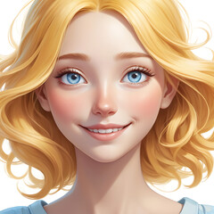 yellow hair blue eyes cartoon women