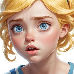 yellow hair blue eyes cartoon women
