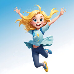 yellow hair blue eyes cartoon women