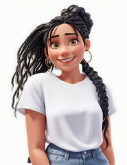 black hair latin cartoon women