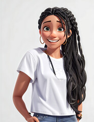 black hair latin cartoon women