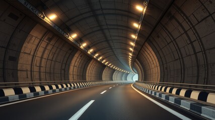 Tunnel images, Modern Tunnel with Curved Archways and Ambient Lighting