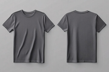 realistic lie down grey  t-shirt mockup, front and back top view