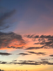 Beautiful sunset sky with amazing colorful sky and Black Cloud 