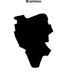 Braintree blank outline map