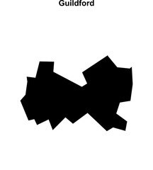 Guildford blank outline map