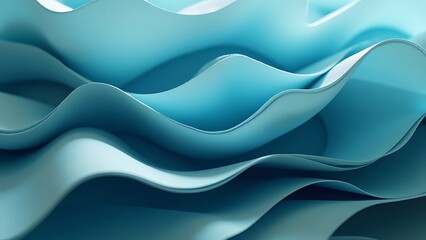 Obraz premium Elegant abstract blue curves with gradient flow for modern design backgrounds, minimalist art, and sleek visuals. Perfect for contemporary digital projects and creative presentations.