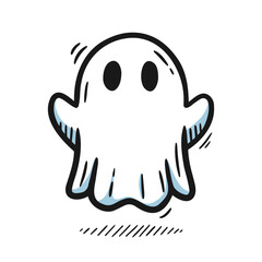 Ghost logo icon. Simple vector illustration of a ghost isolated on a white background. Perfect for spooky designs themes, and haunted concepts