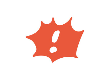 シンプルな手書き素材　アイコン　カラー　びっくり　ふきだし